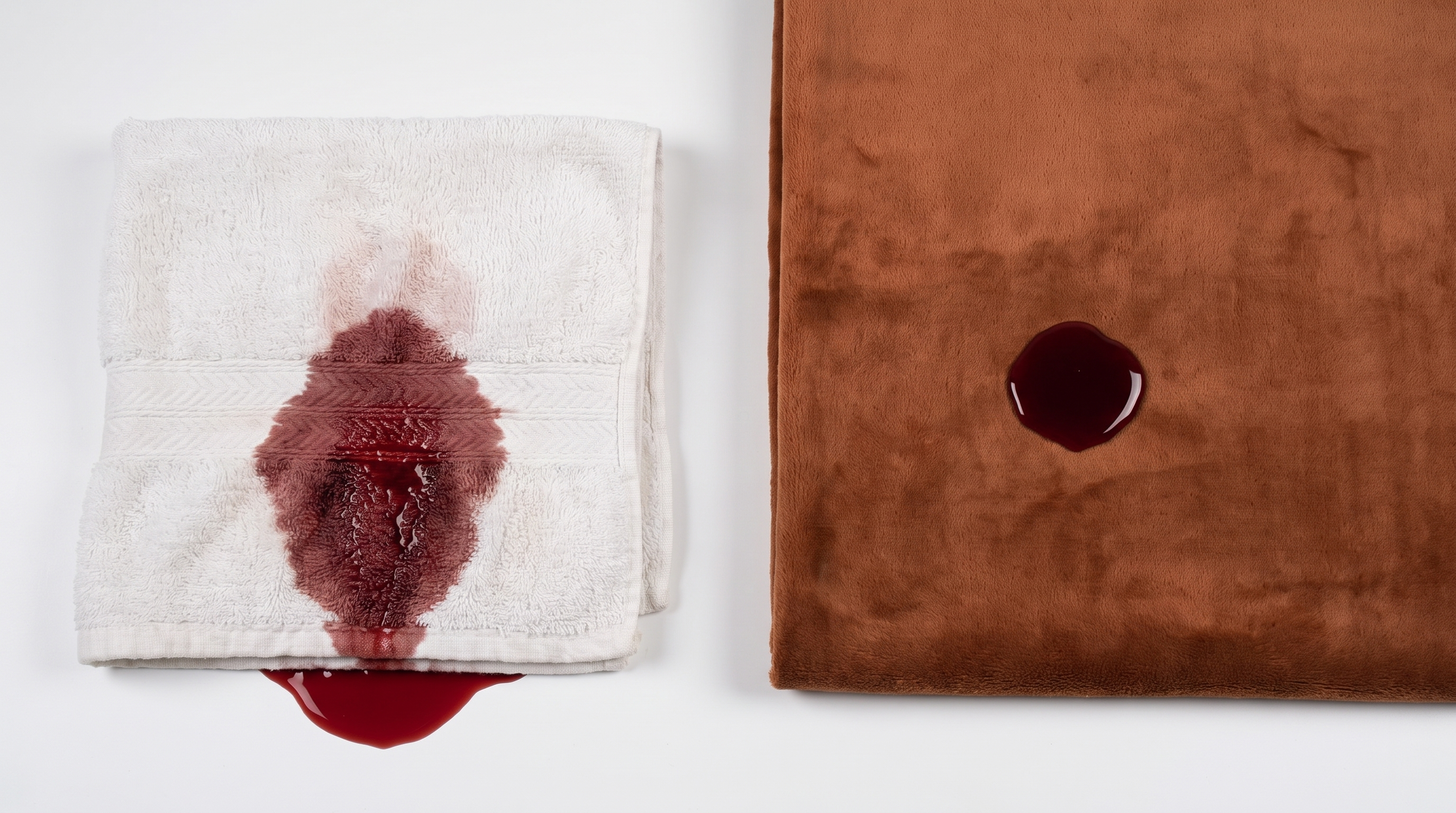 Side-by-side absorbency demonstration: an old towel versus the Night Three throw